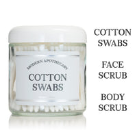 Clear 16 oz Glass Jar with "Modern Apothecary" Label and Lid