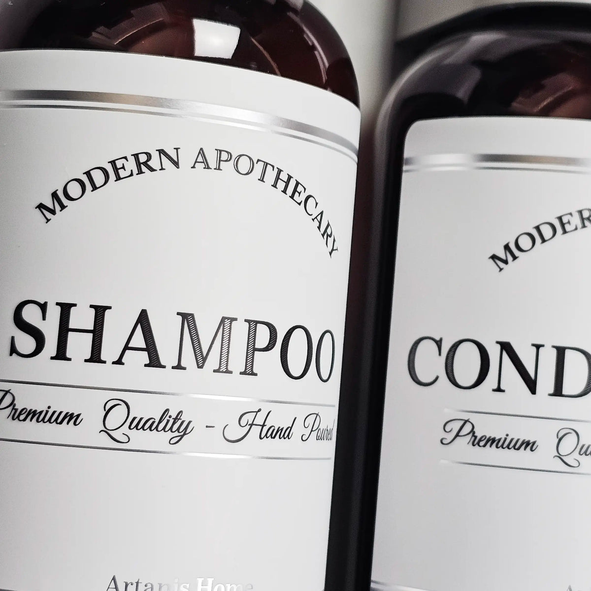 Amber Tamper-Resistant Bracket "Modern Apothecary" Set (8 oz)