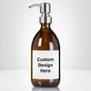 Customized Amber Glass 16 oz Euro-Style Soap Dispenser Pump Bottle