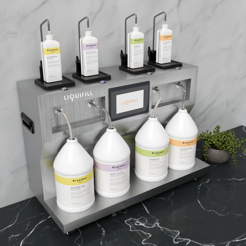 Hotel Emporium LiquiFill Hospitality Liquid Refilling Machine, Quad Model