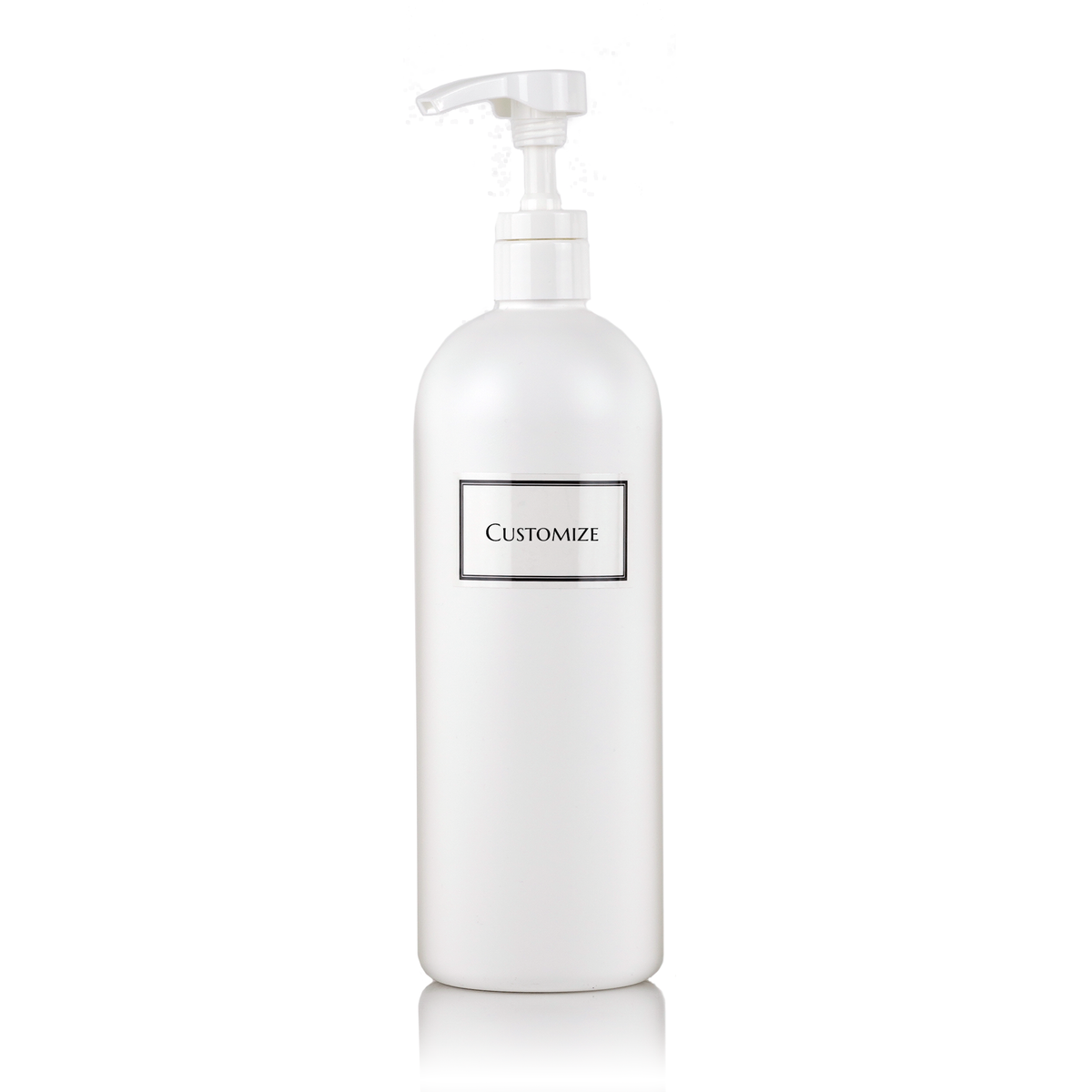 White 32 oz (Jumbo) Single Plastic Bottle with Customized Label