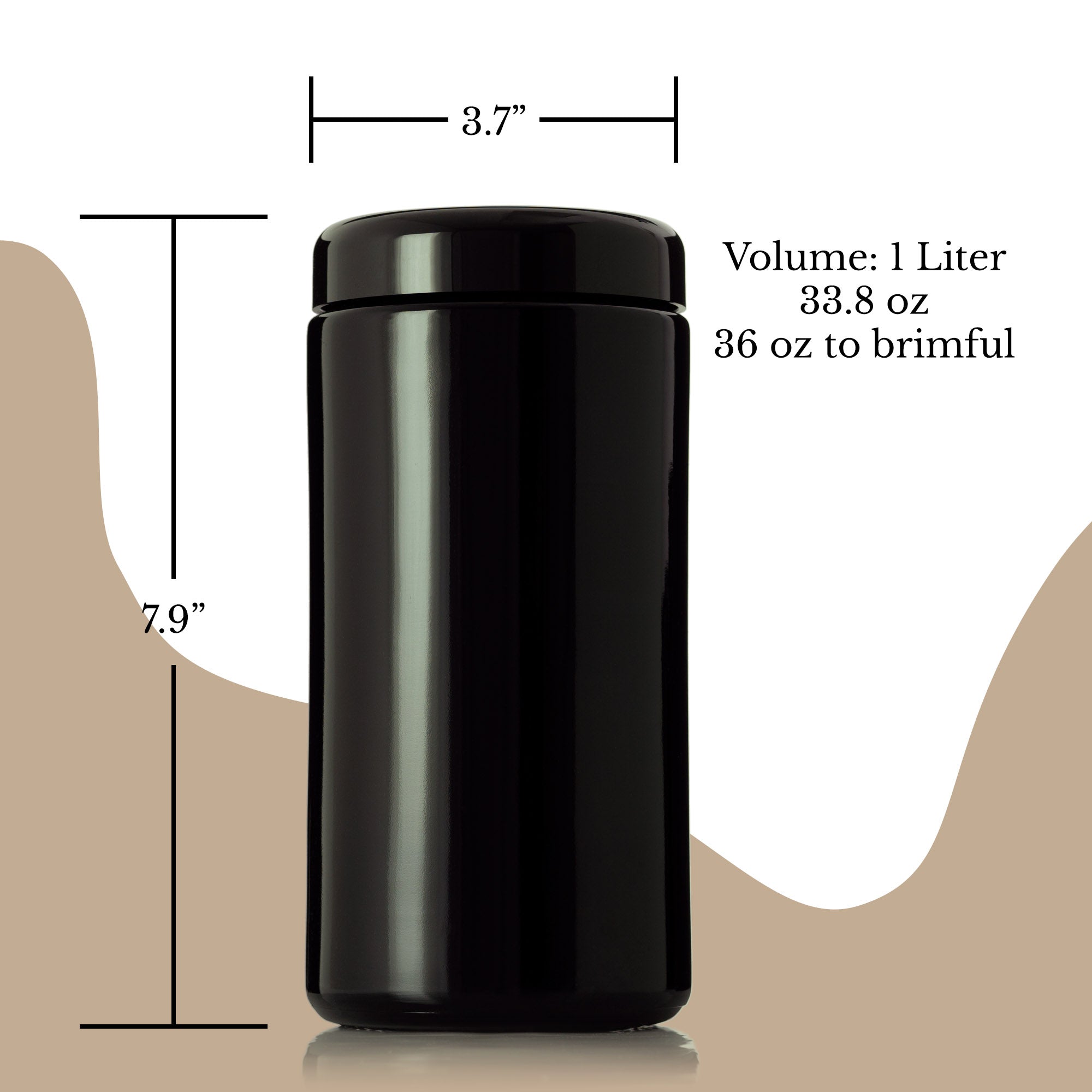 1 Liter Wide Neck Ultraviolet Black Glass Storage Jar – Artanis Home