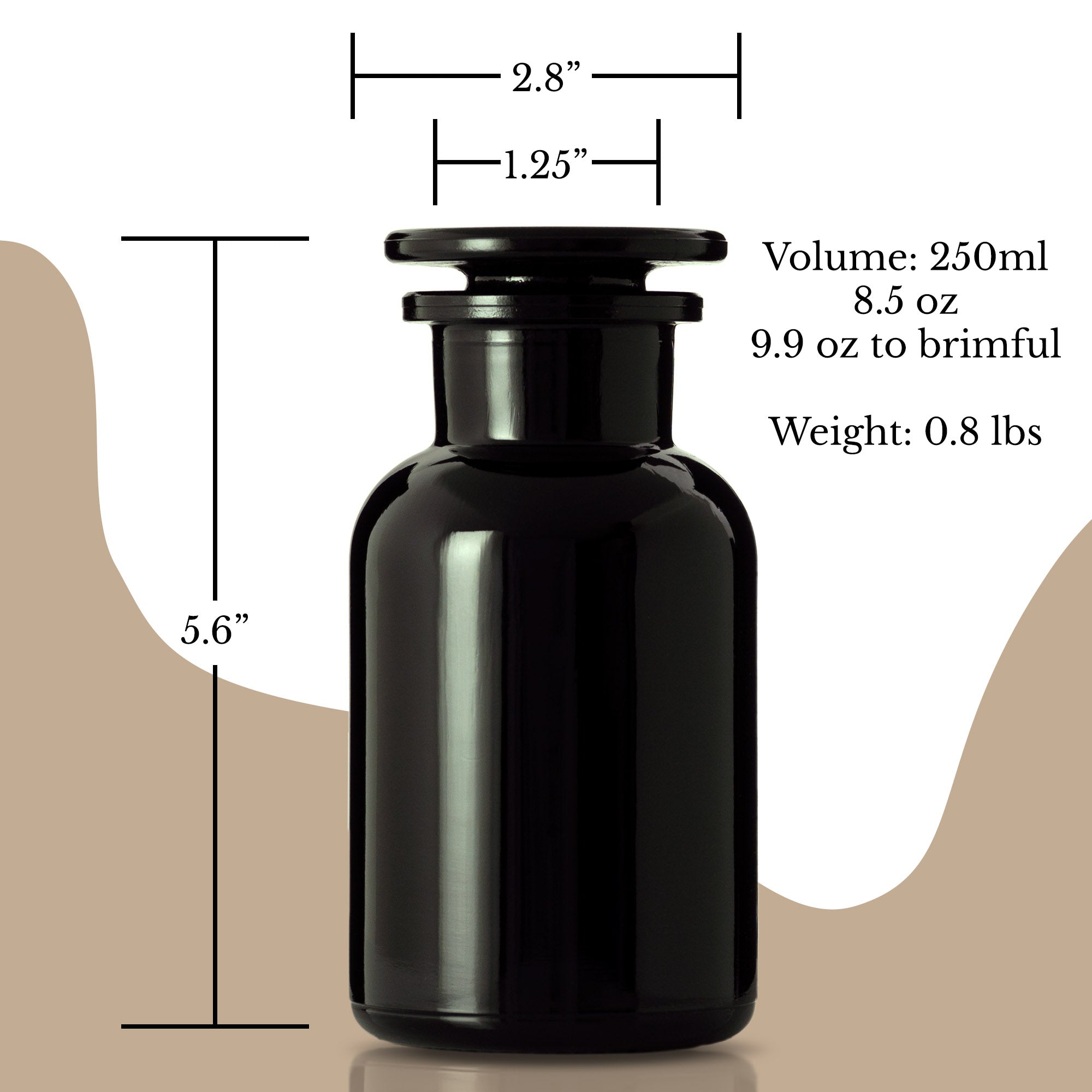 Miron Ultraviolet Glass Apothecary Jar 250ml (8 oz)