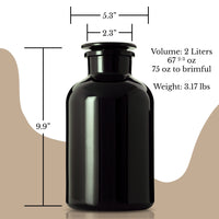 Miron Ultraviolet Glass Apothecary Jar 2 Liters (67 oz)