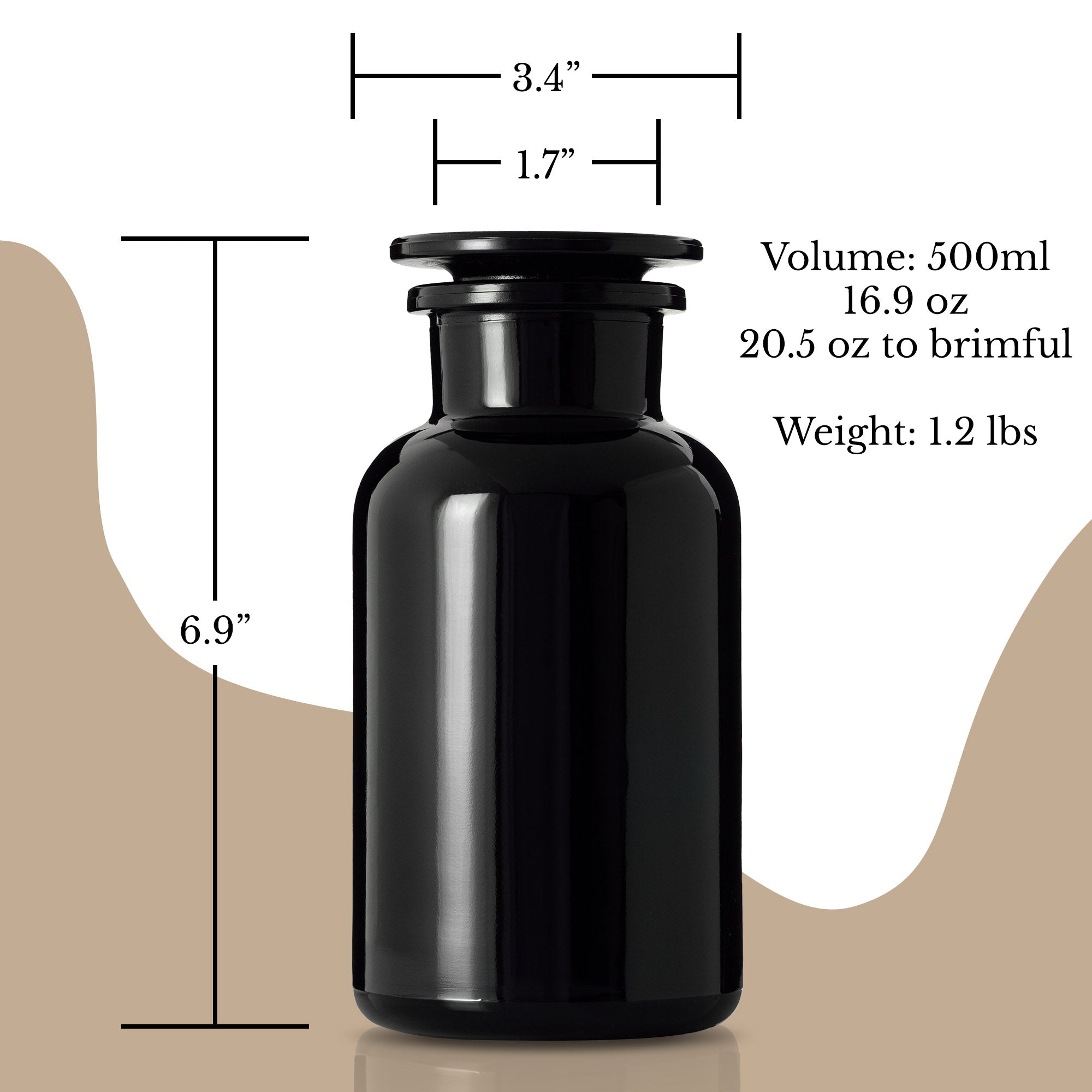 Miron Ultraviolet Glass Apothecary Jar 500ml (16 oz)
