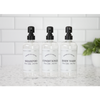 Clear "Modern Apothecary" Plastic Shower Bottle Trio