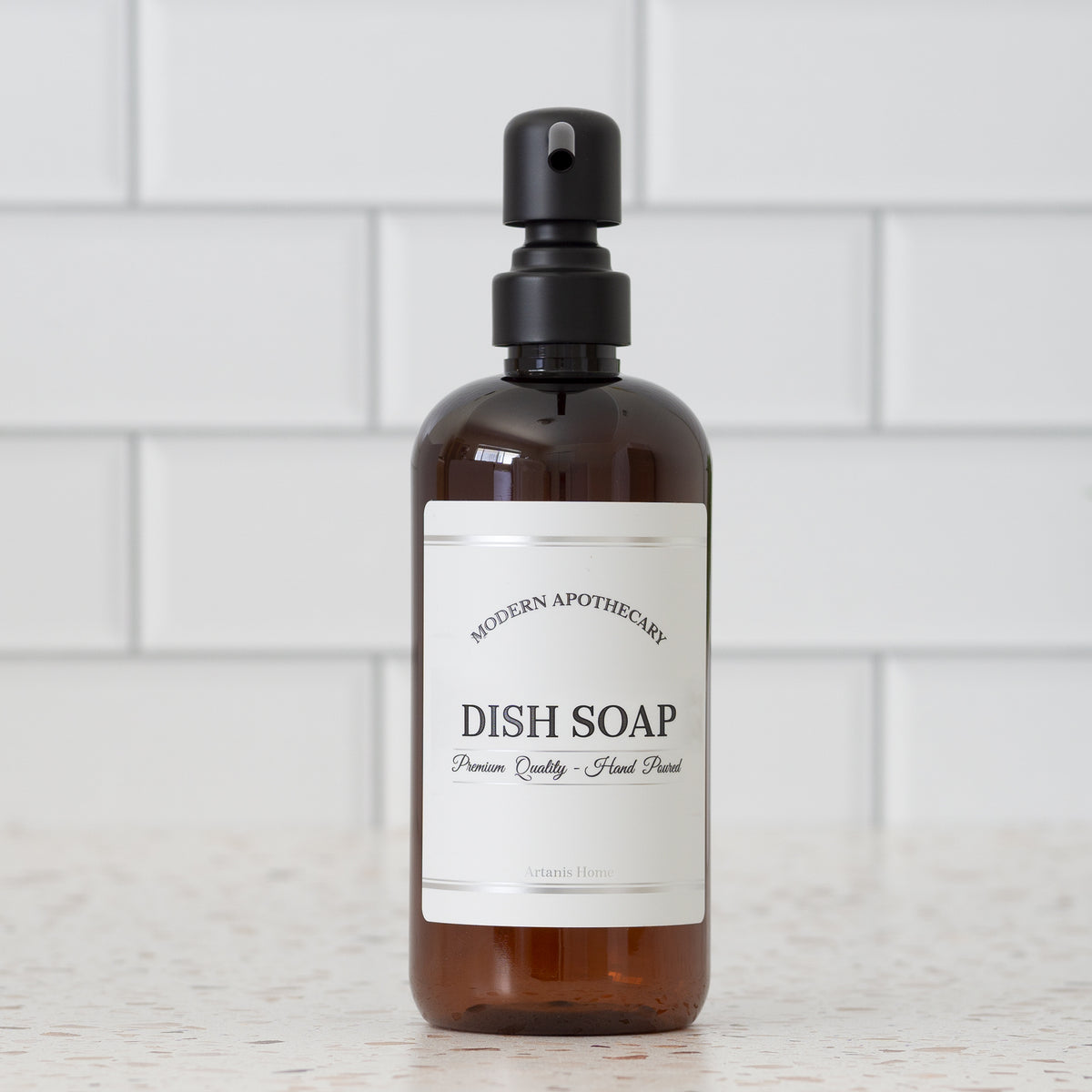 Amber "Modern Apothecary" PET Plastic Bottle
