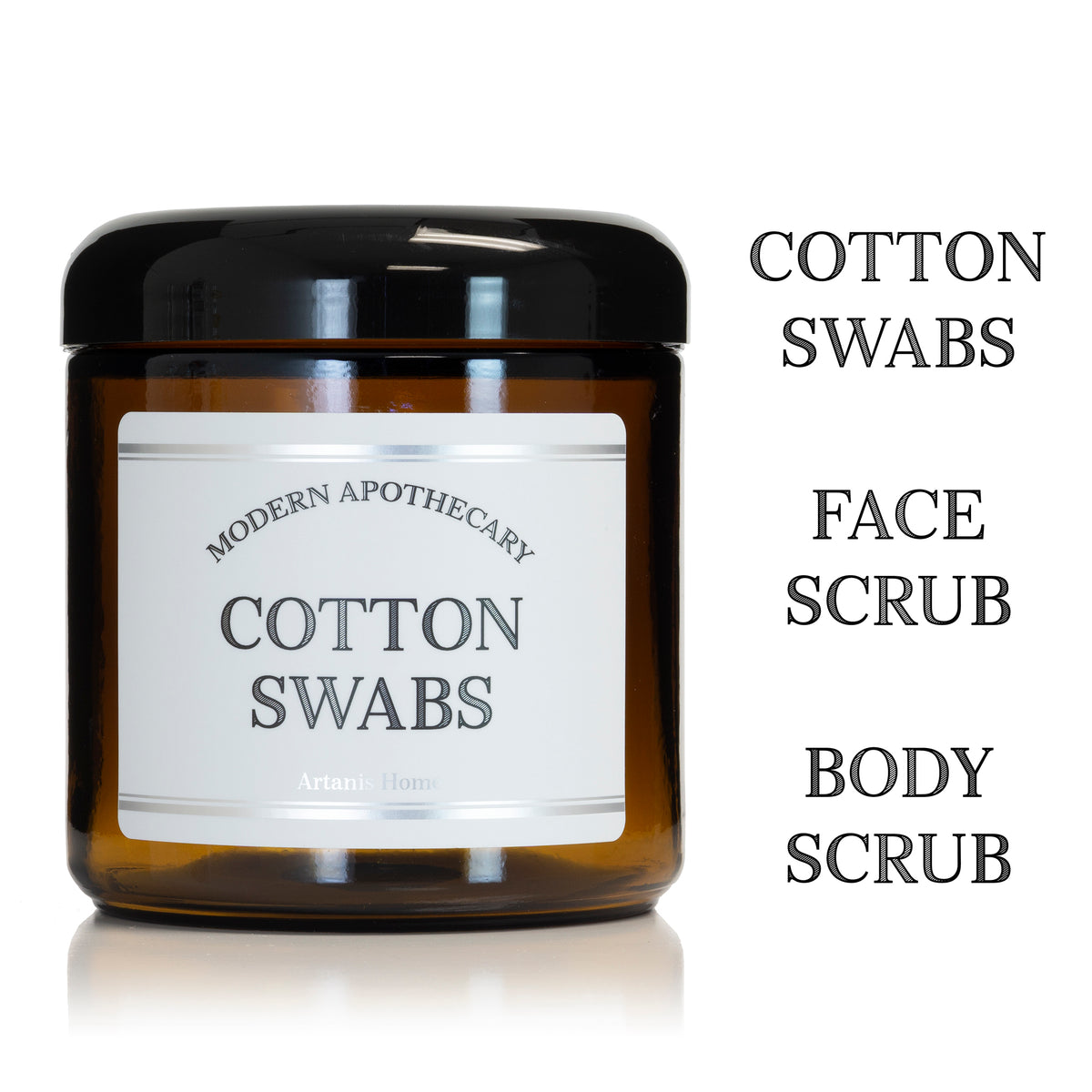 Amber Glass 16 oz Jar with "Modern Apothecary" Label and Lid