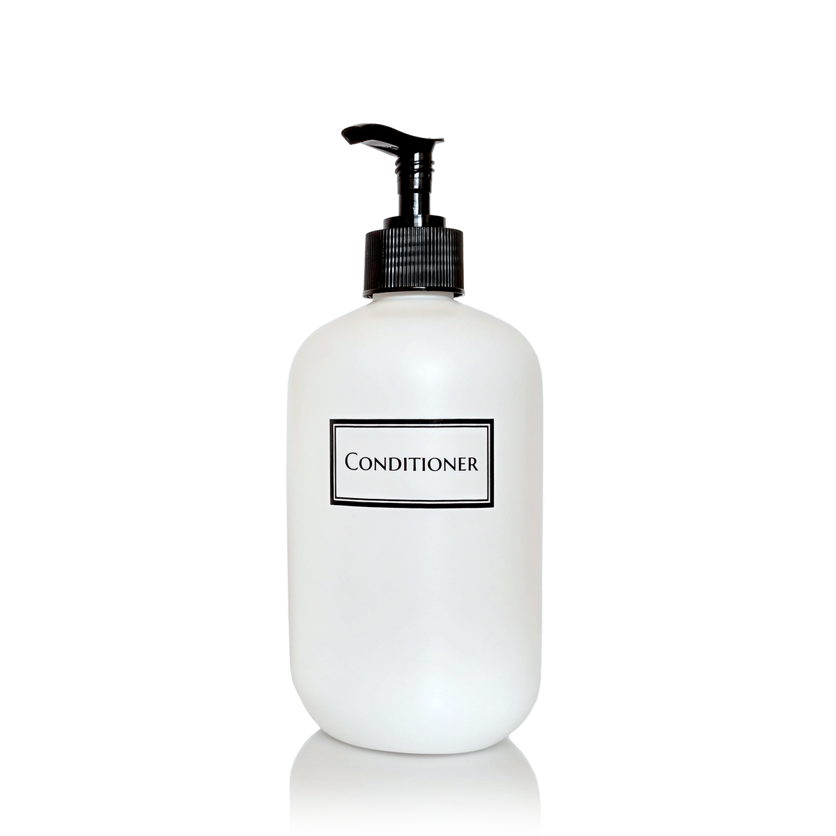Silkscreened Squat Boston Round White Single Shower Bottle