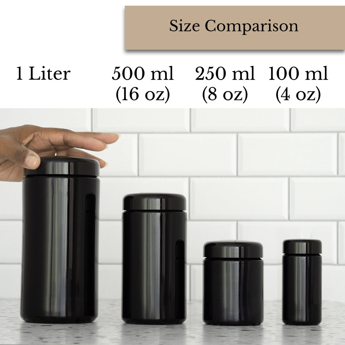 Customized Miron UV Glass Jar 500 ml (16 oz )